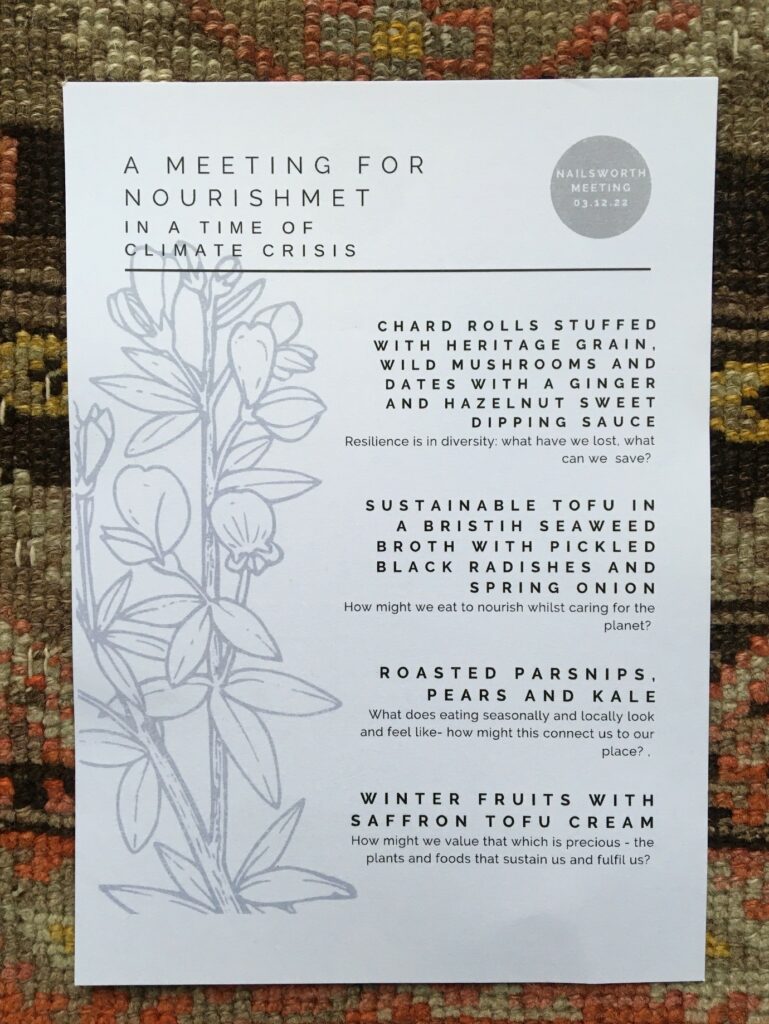 ‘Meetings for Nourishment in a Time of Climate Crisis’ Woodbrooke Quaker learning and research