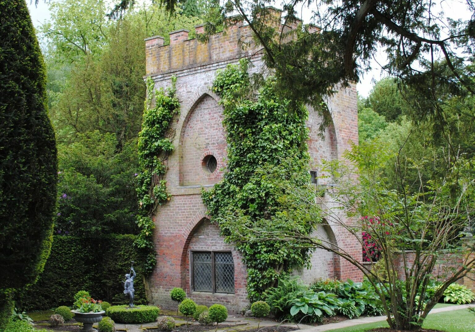 And old folly tower in a garden